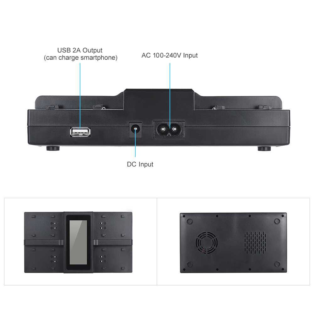 Четворно зарядно за батерии NP-F550 F770 F970 NP-FM50 BC-VM10 за Sony