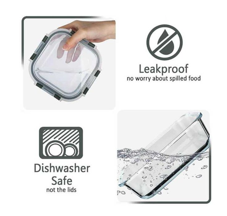 Recipiente / caserolă din sticlă pentru depozitarea alimentelor MCIRCO