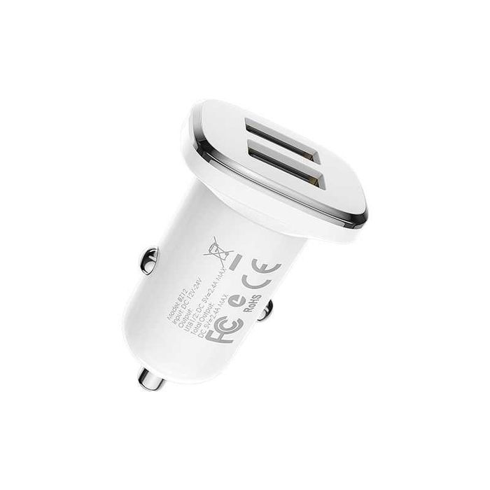 Încărcător auto brichetă Borofone BZ12, 2 x USB 5V 2,4A double. Nou!