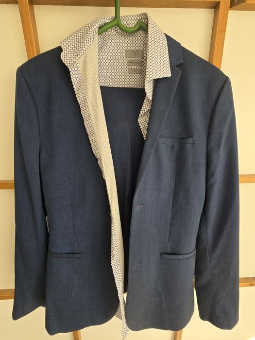 Costum barbatesc + camasa, H&M, slim fit, 36, noi