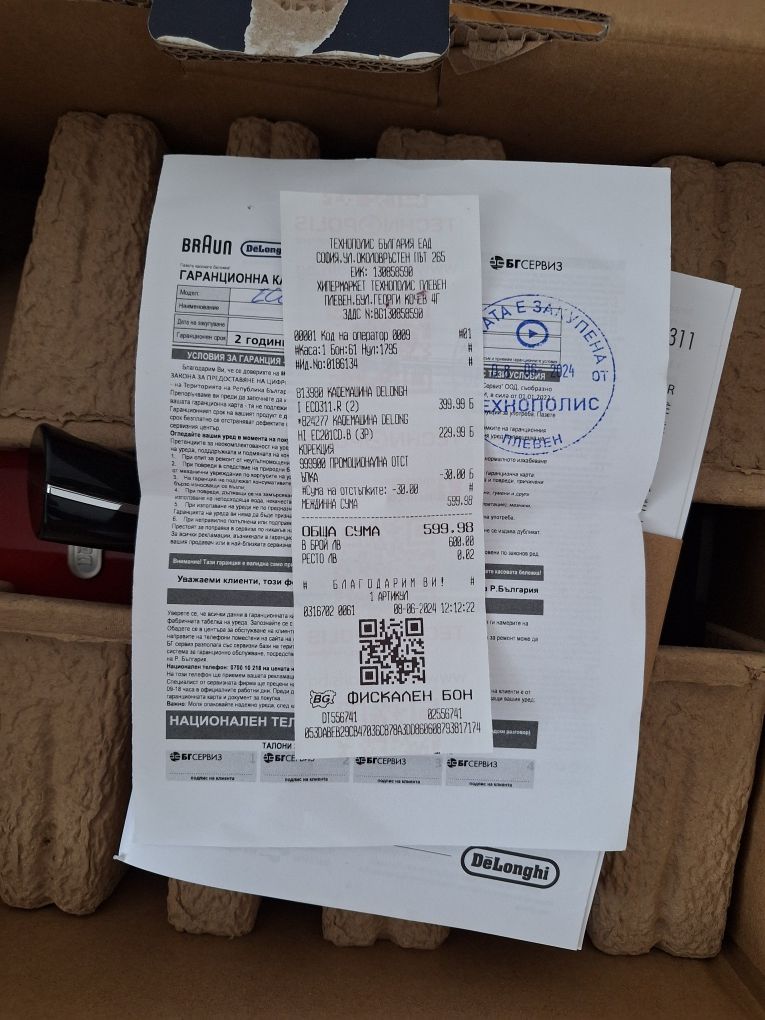 Червена Кафемашина DELONGHI ICONA 1400 ml 15 bar