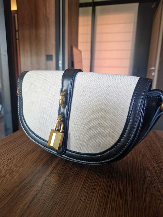 Оригинална ZARA Чанта Canvas и Еко Кожа