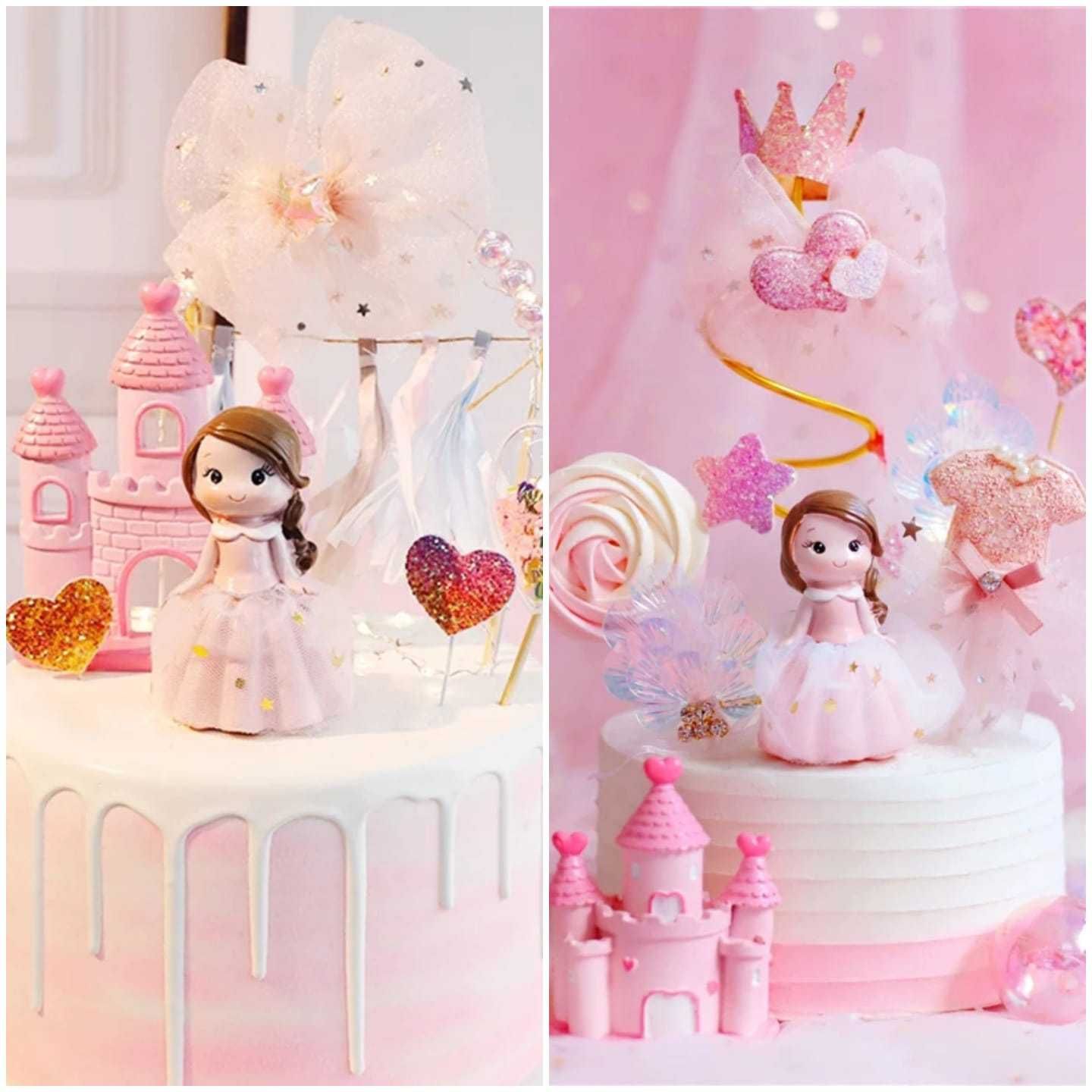 Decoratiuni figurine printese si toppere din voal pentru tort