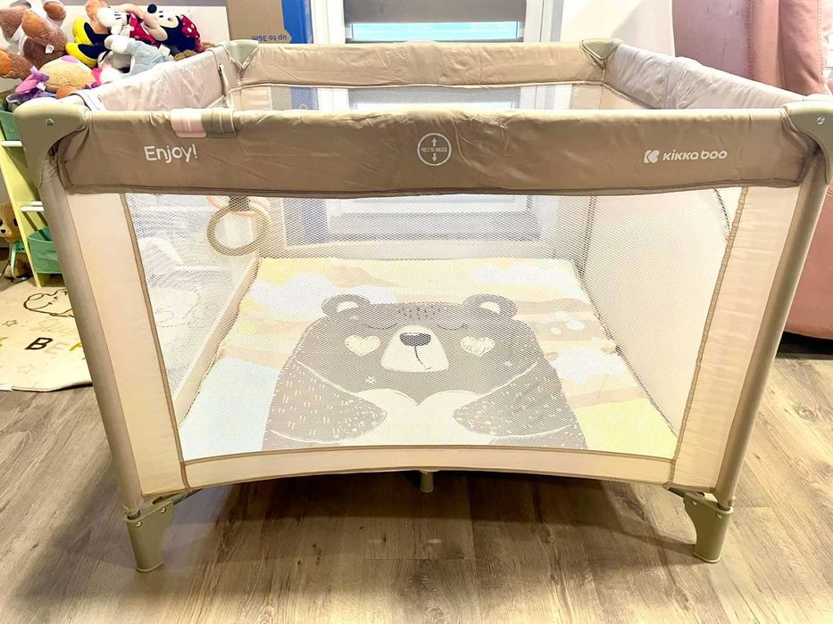 Кошара за игра KikkaBoo - Enjoy, Beige Bear + матрак