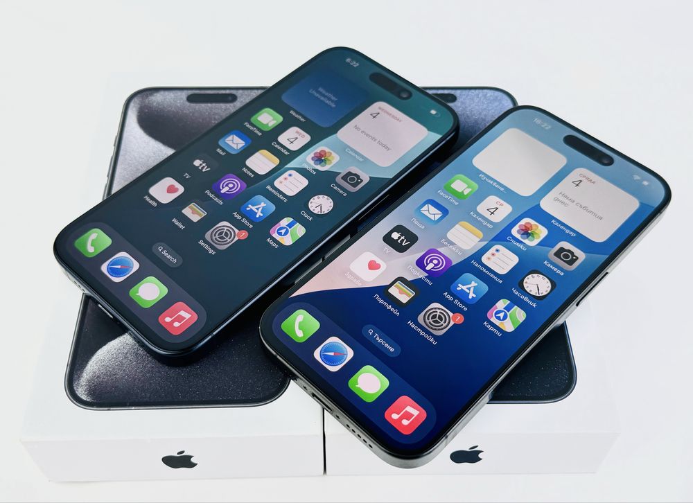 Apple iPhone 15 Pro 256GB Black / Blue Titanium Перфектен! Гаранция!