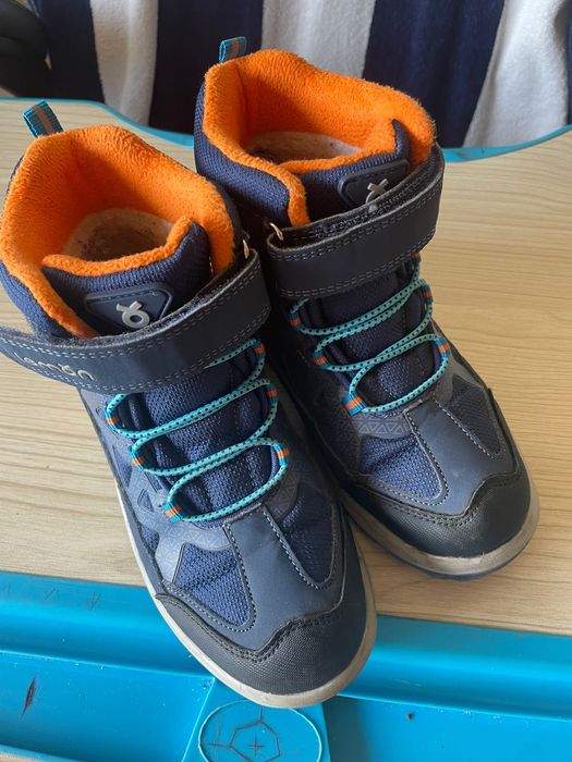 Ghete iarna, albastru-portocaliu, marime 33