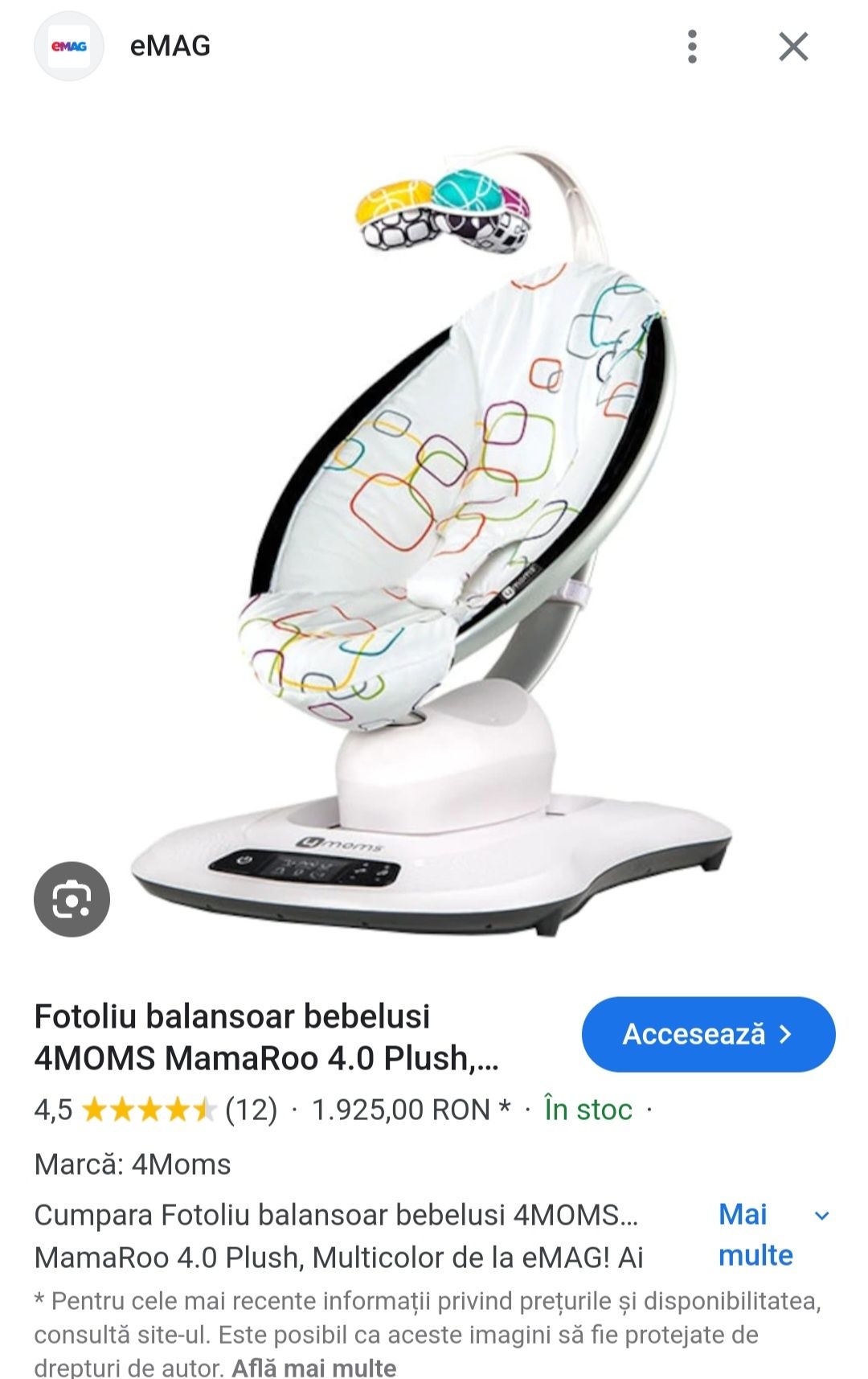 Balansoar bebelusi 4MOMS MamaRoo 4.0