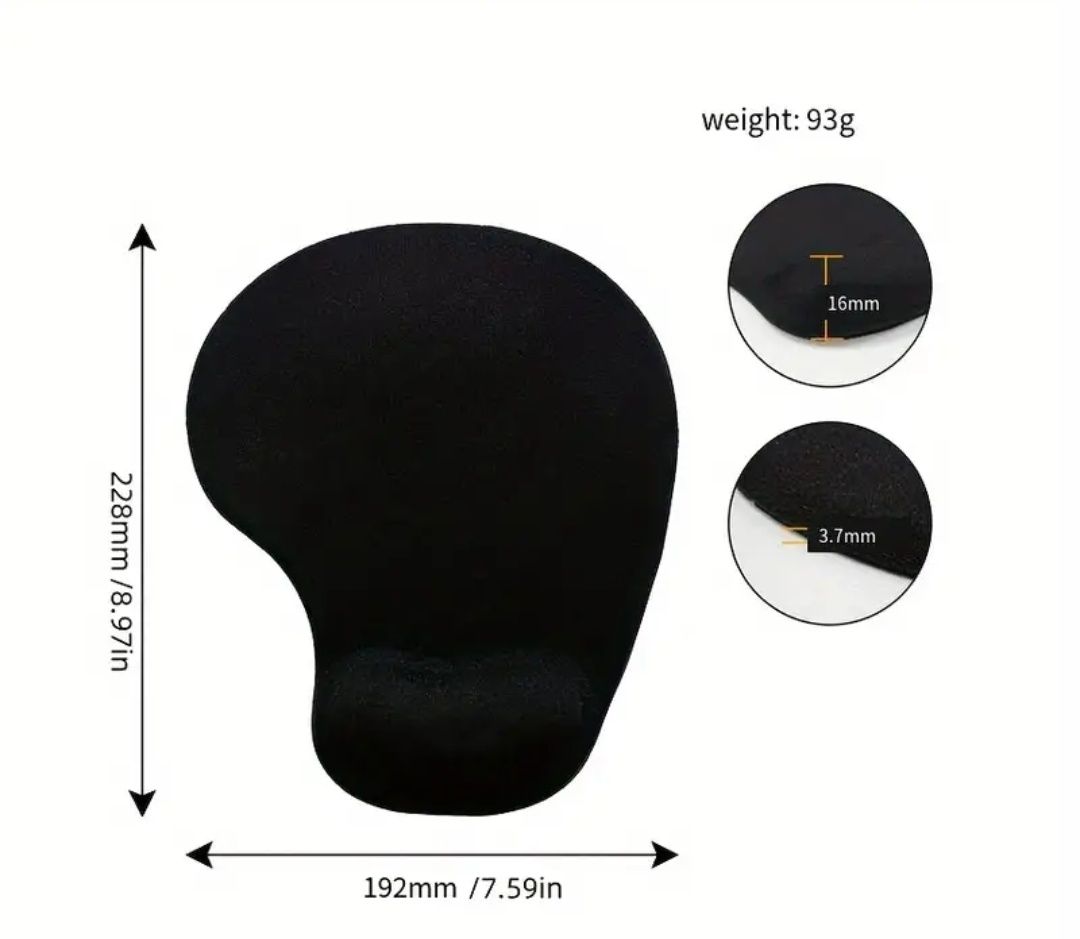 Mouse Pad cu gel / Mouse pad confort cu gel și spumă / negru