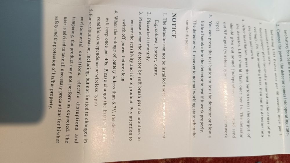 Detector independent incendiu 2 in 1, fum și tempe