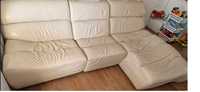Кожен италиански диван ъглов - естествена кожа