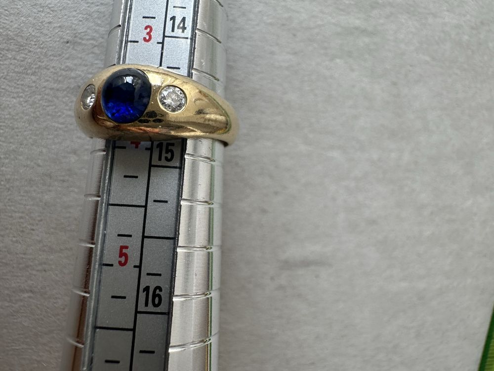 Vand inel aur safir si diamante