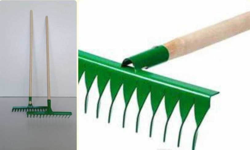 Грабли веерные, металлические раздвижные с черенком