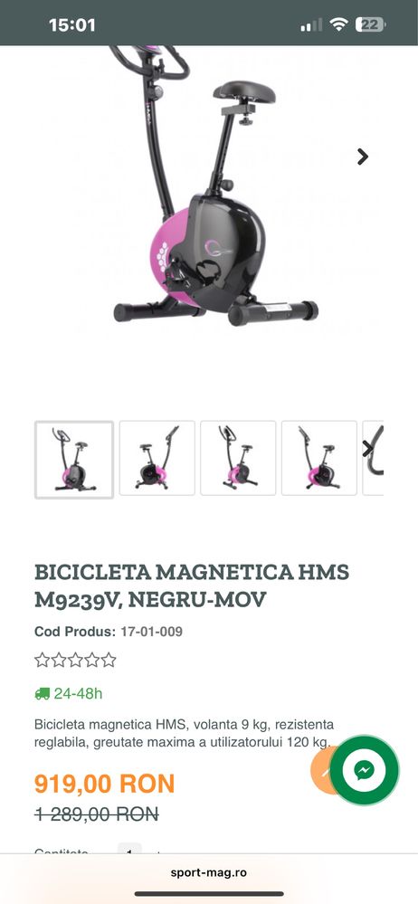 Bicicleta fitness HMS Magnetica