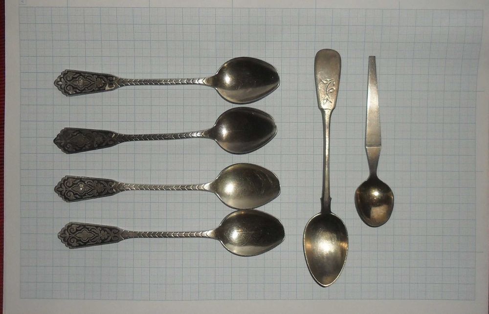 Ложечки серебряные, 875 проба, СССР.
