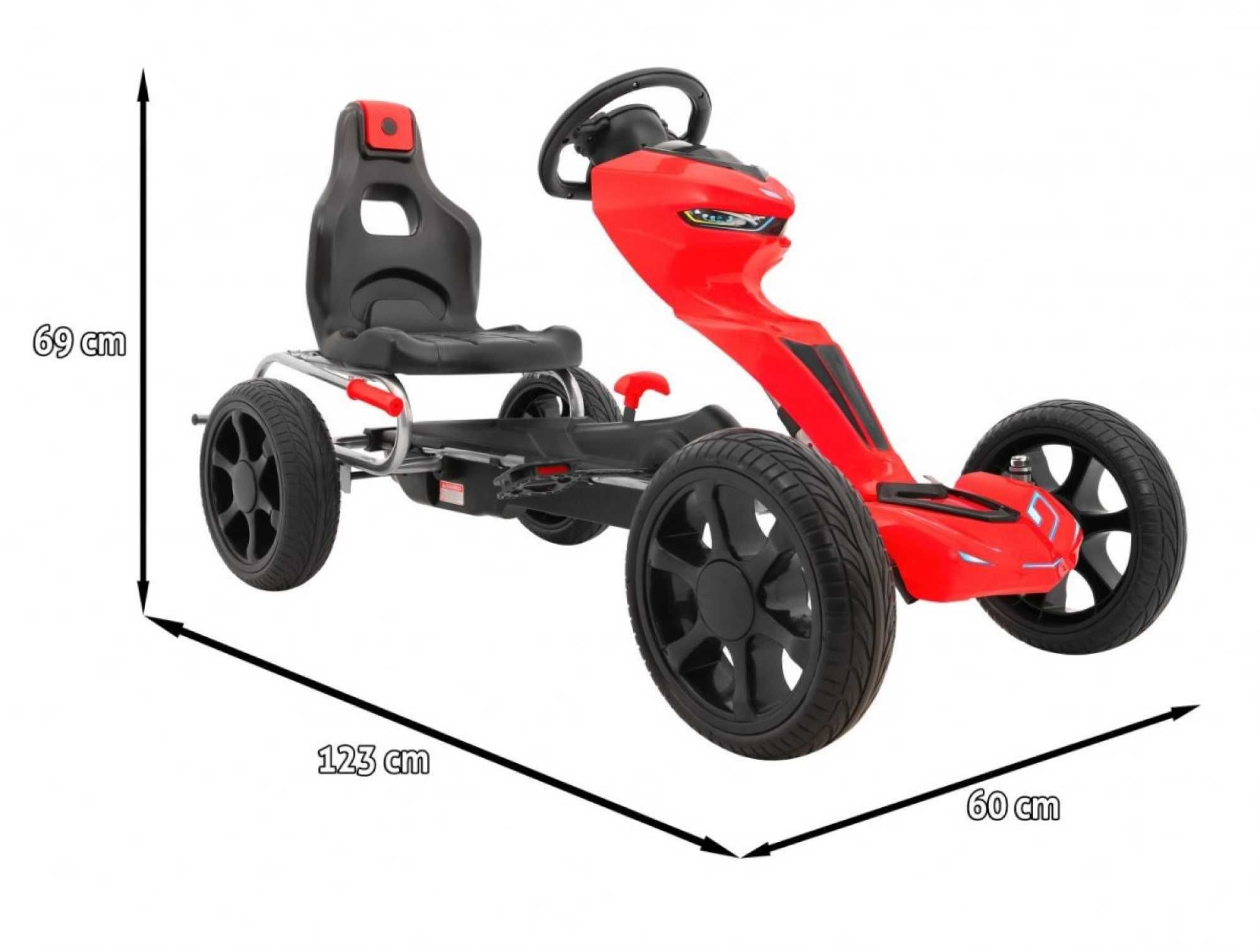 Kart cu pedale copii 4-10 ani GRAND RIDE 1502, R. Scaun Reglabil #Rosu
