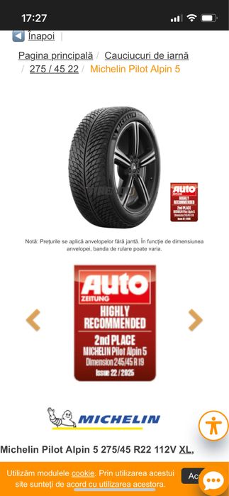 4 Anvelope Michelin 275/45/r22