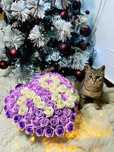 Ornament cutii buchete flori de sapun trandafiri