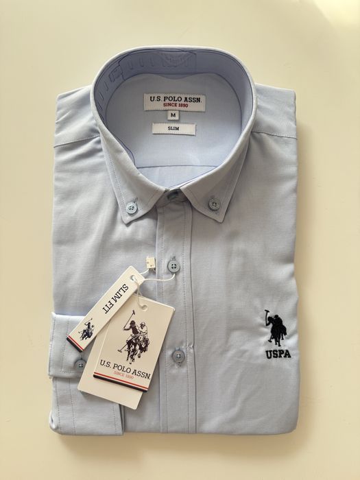 Pachet 1+1 Camasa Polo U.S Assn. Marime M alb, negru, bleumarin, albas