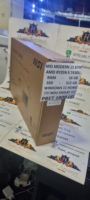 Hope Amanet P6 Laptop MSI Modern 15 B7M ! NOU !