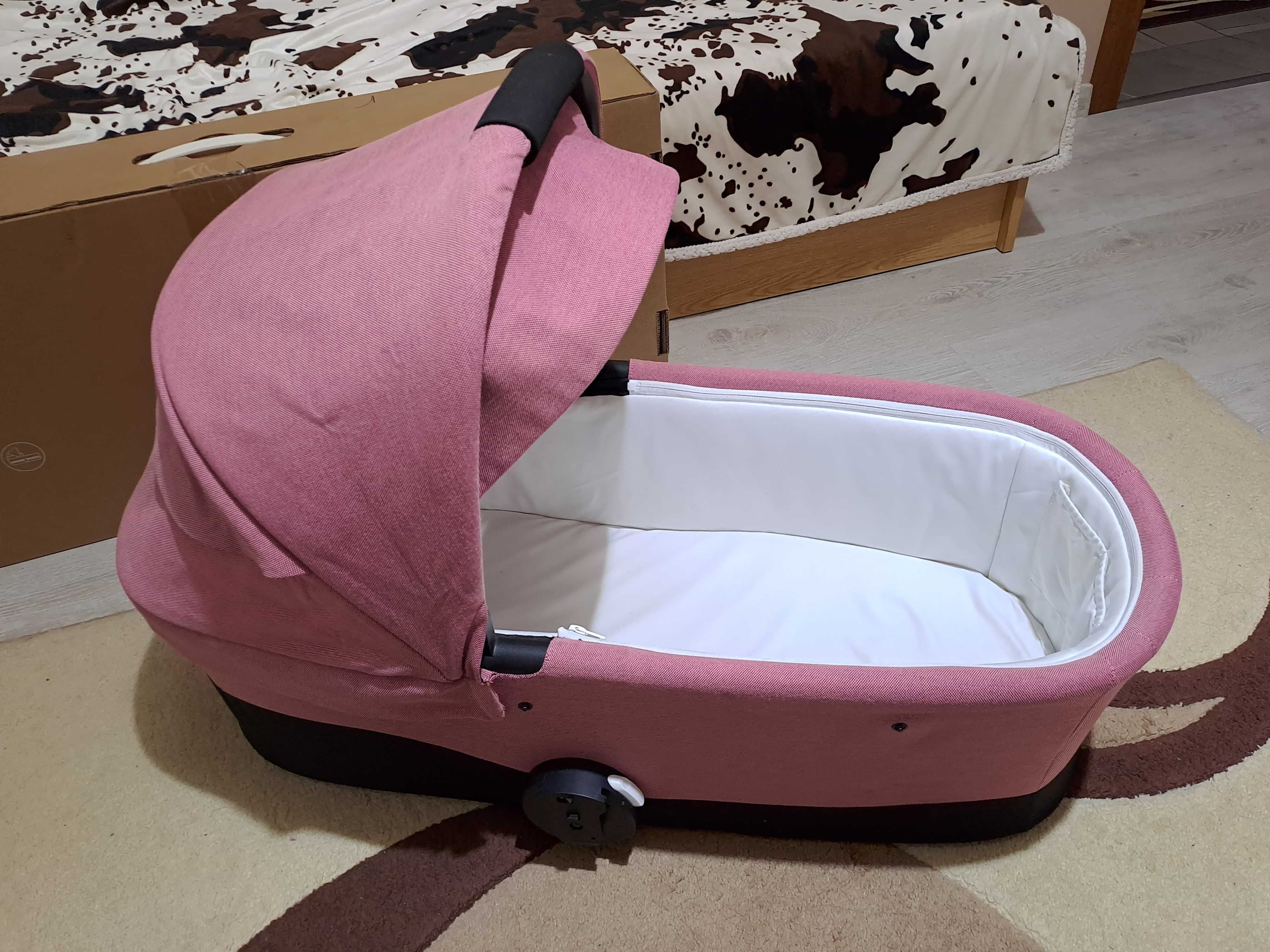 Cybex Кош за новородено Cot S Magnolia Pink + подарък сенник