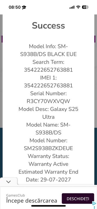Vand galaxy s25 ultra
