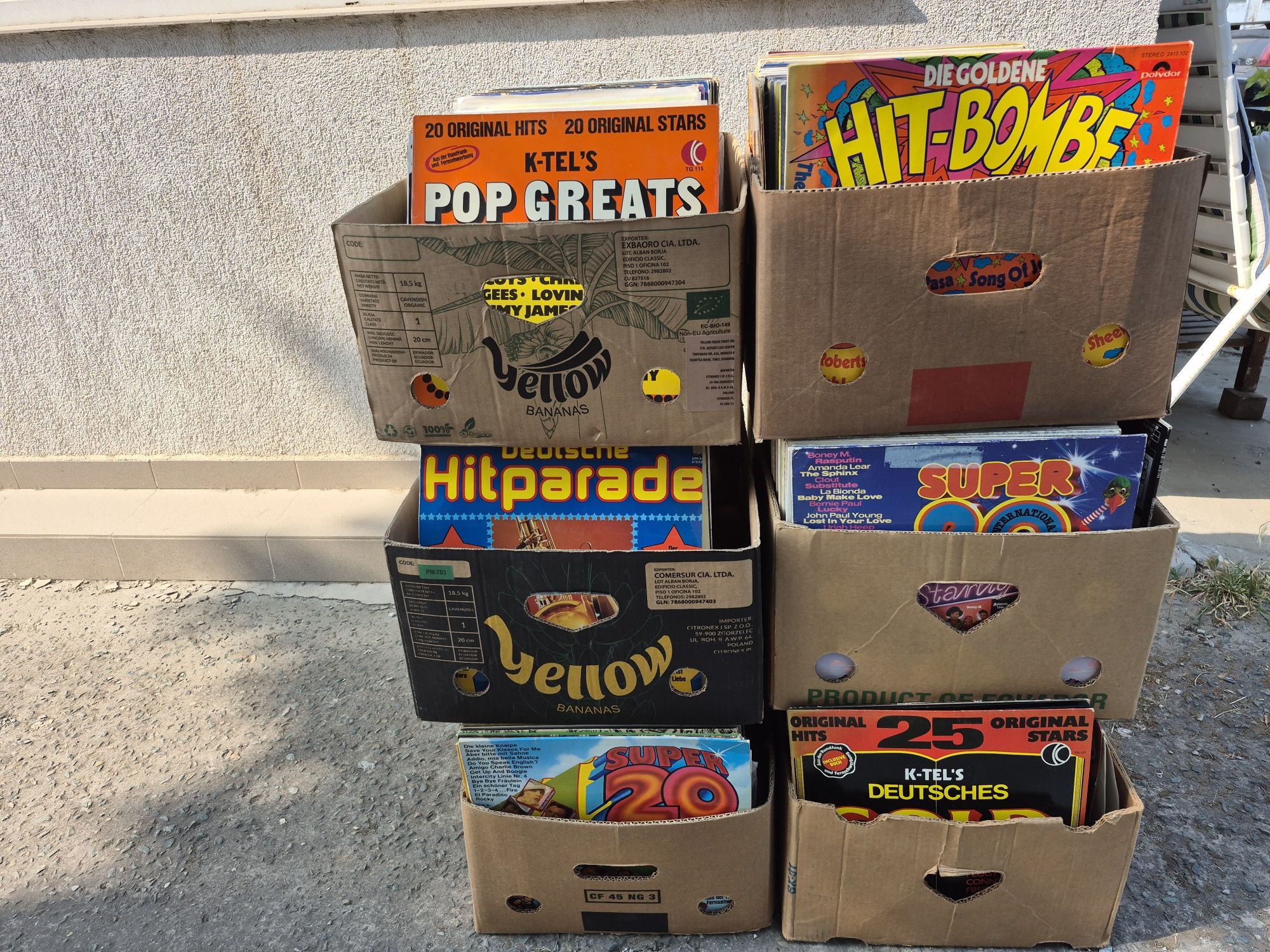 Vând Lot 2000 Discuri Vinil colectie muzica usoara mixta straina