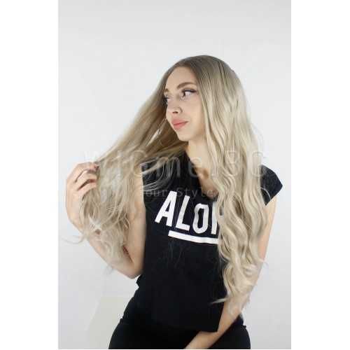 Дълга къдрава руса лейс фронт перука Шери