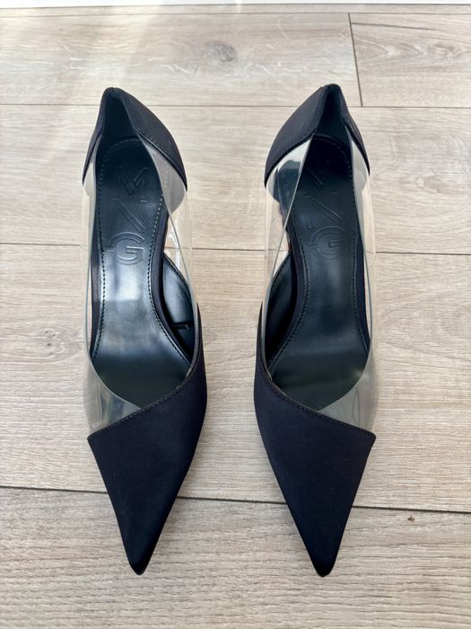 Елегантни черни дамски обувки с ток