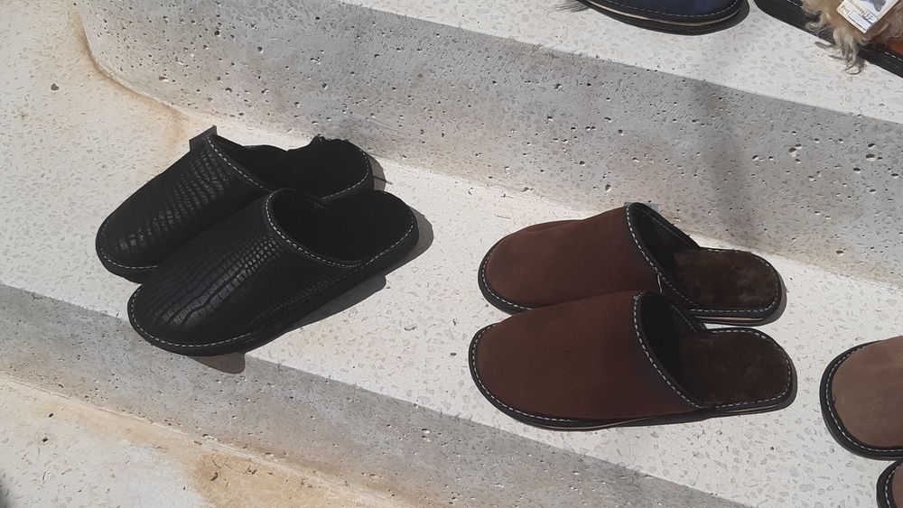 Papuci din blană naturală bărbătești