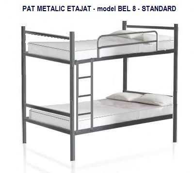 Pachet 10 Ansamblu Pat metalic etajat model BEL8 si 20 Saltele gr 12cm