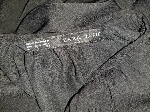 Промо! рокля Zara - ефирна, черна, дълъг ръкав