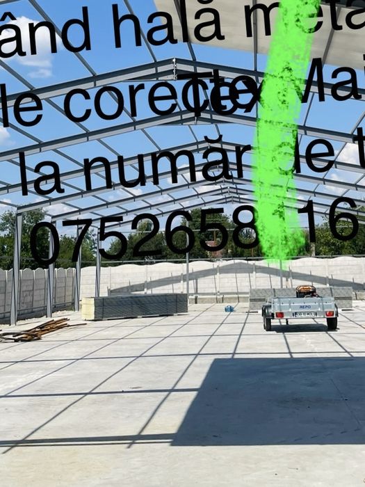 Structura metalica depozitare peleti rasinoase acoperita cu panou sand