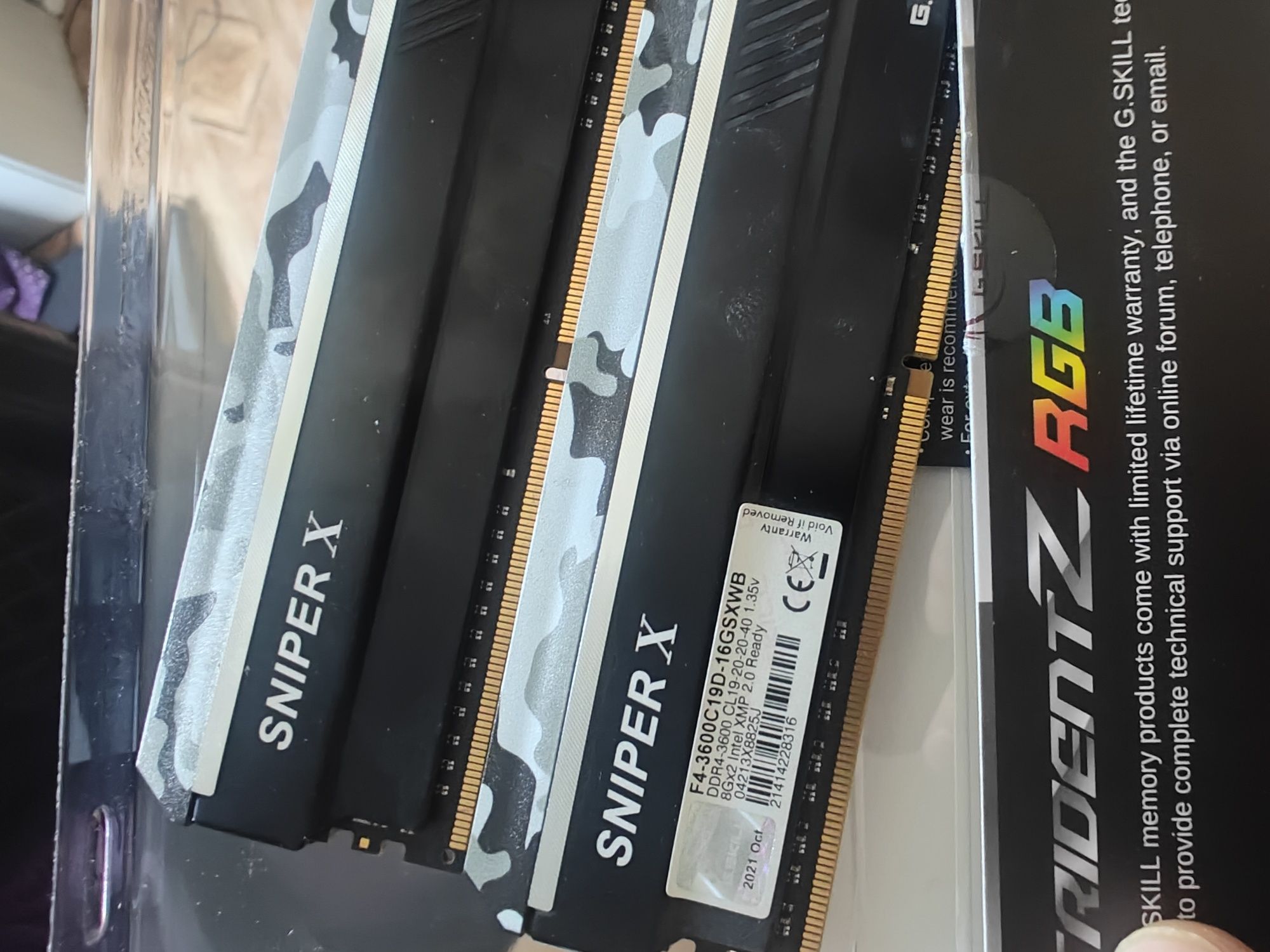 ОЗУ ddr4 g.skill sniperX 2x8 3600мгц.