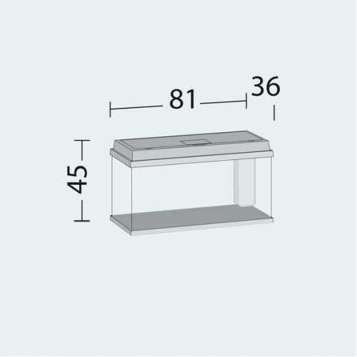 Аквариум-Juwel с пълно оборудване 110 литра. Размери: 81 x 36 x 45 cm