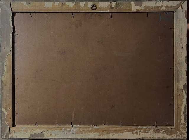 CONSTION-”Crizanteme” Tablou AUTENTIC, Vechi, ul/pză/cart, 70x50cm+ram