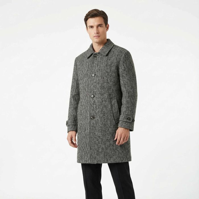 Odermark Harris Tweed Мъжко вълнено палто Размер 52