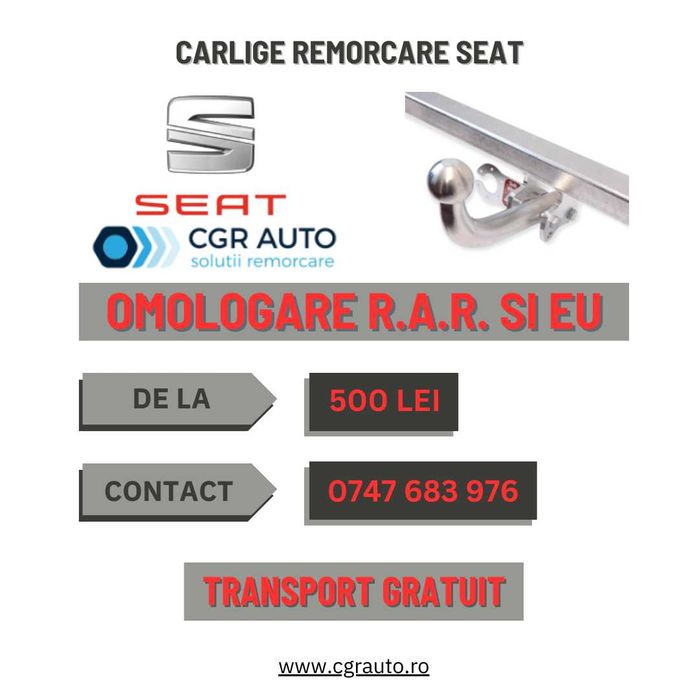 Carlige remorcare SEAT omologate si durabile