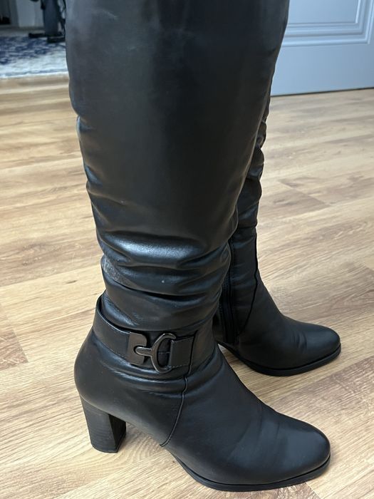 Сапоги зимние кожаные