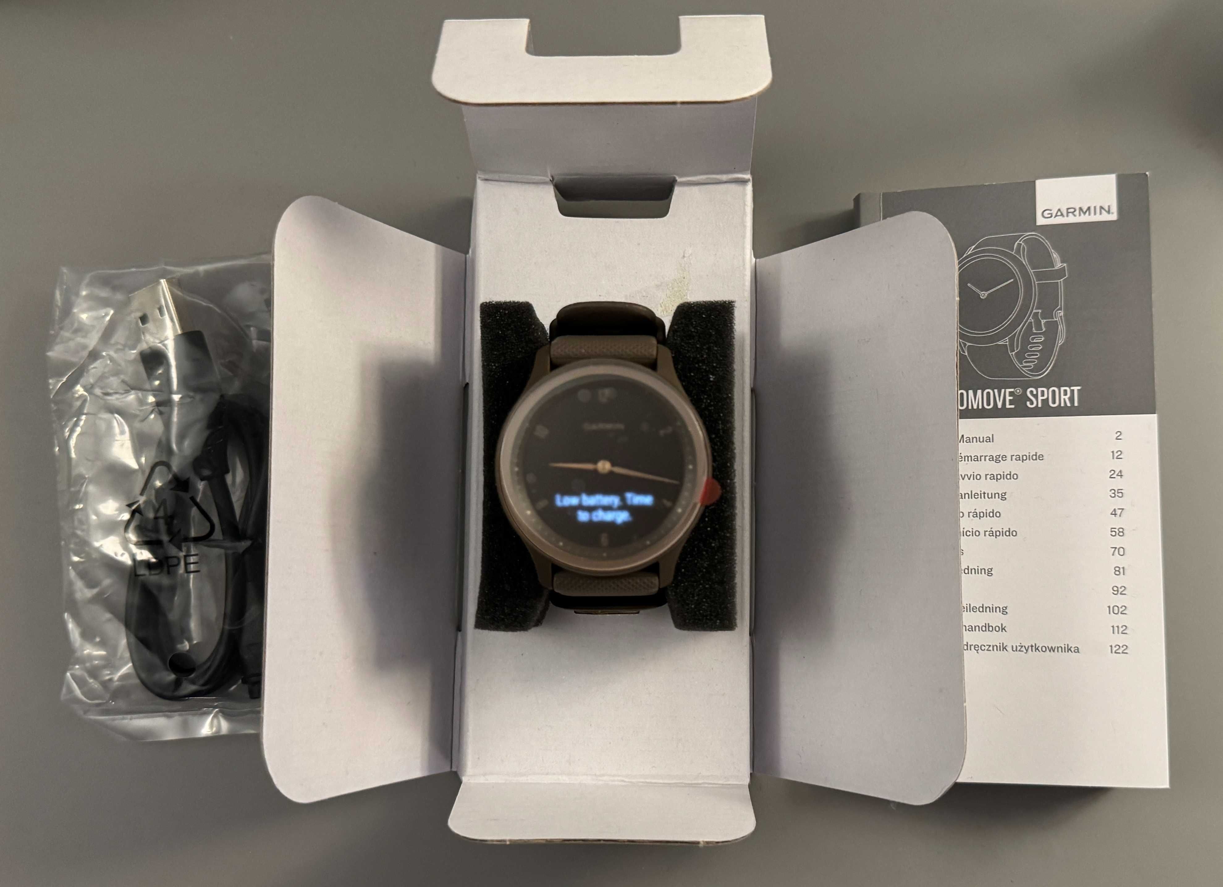 Ceas Smartwatch Garmin Vivomove Sport 40mm - Cocoa / Maro - La cutie
