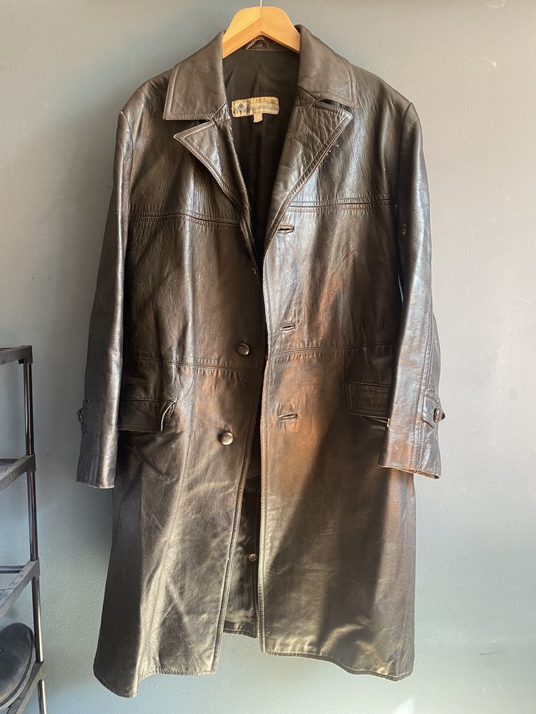 Palton piele vintage jacheta the walking dead coat leather matrix