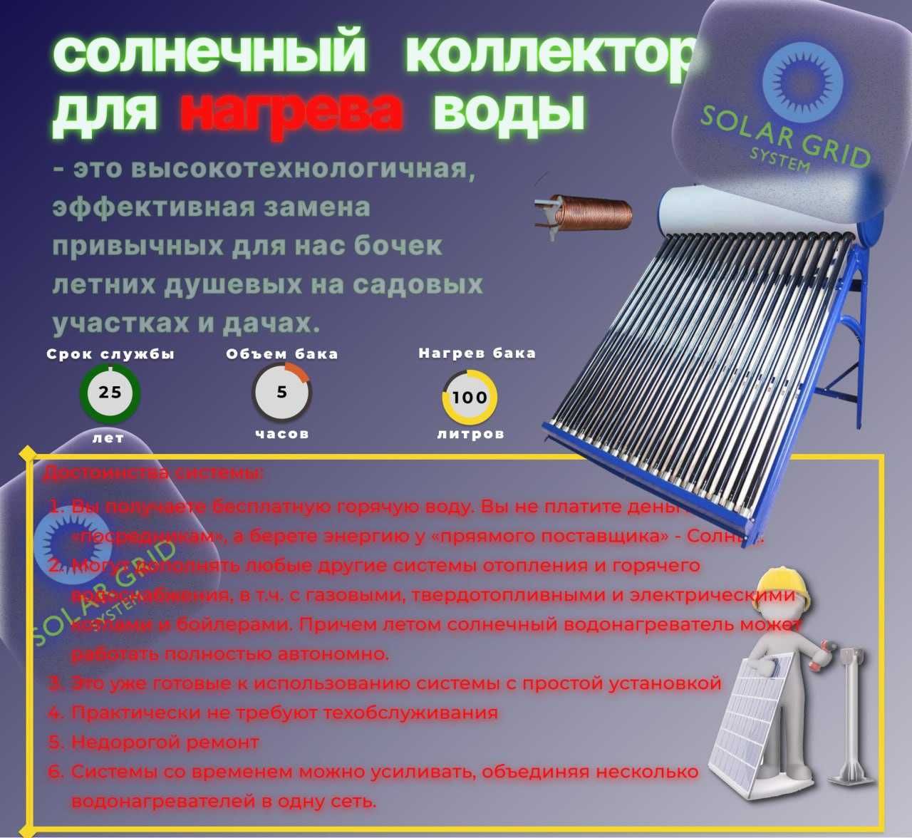 Солнечный водонагреватель емкостью 200, Установка и монтаж