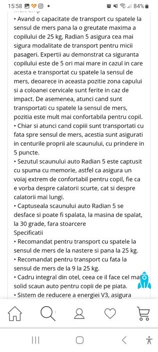 Scaun masina copii