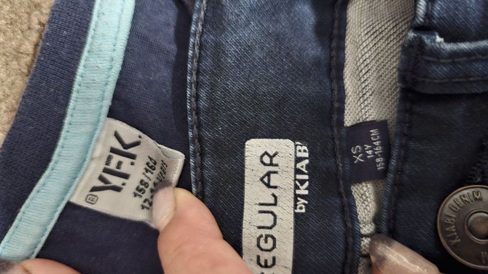 Set blugi treisferturi si tricou albastru 158 164