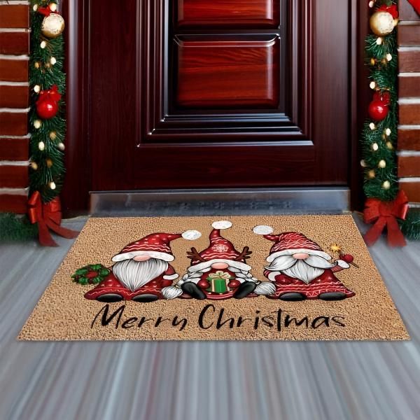 Covoras cu tematica de Craciun, covor usa gnomi Craciun