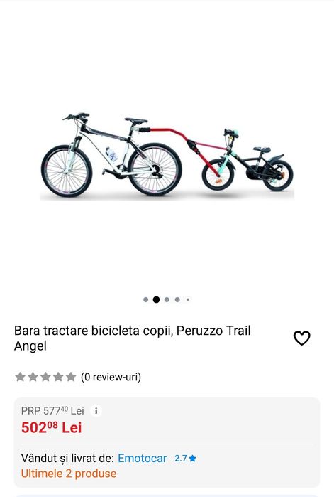 Bara remorcare bicicleta copil Trail Angel nou