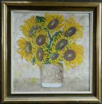 Tablou:''Floarea Soarelui''-Ulei/Panel,Dim;50/50cm,Autor;Gh.Botan