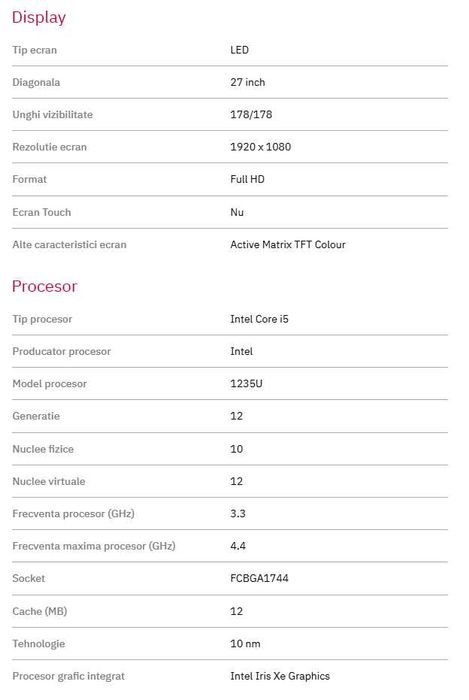 Sistem PC All in One ACER Aspire C27-1700