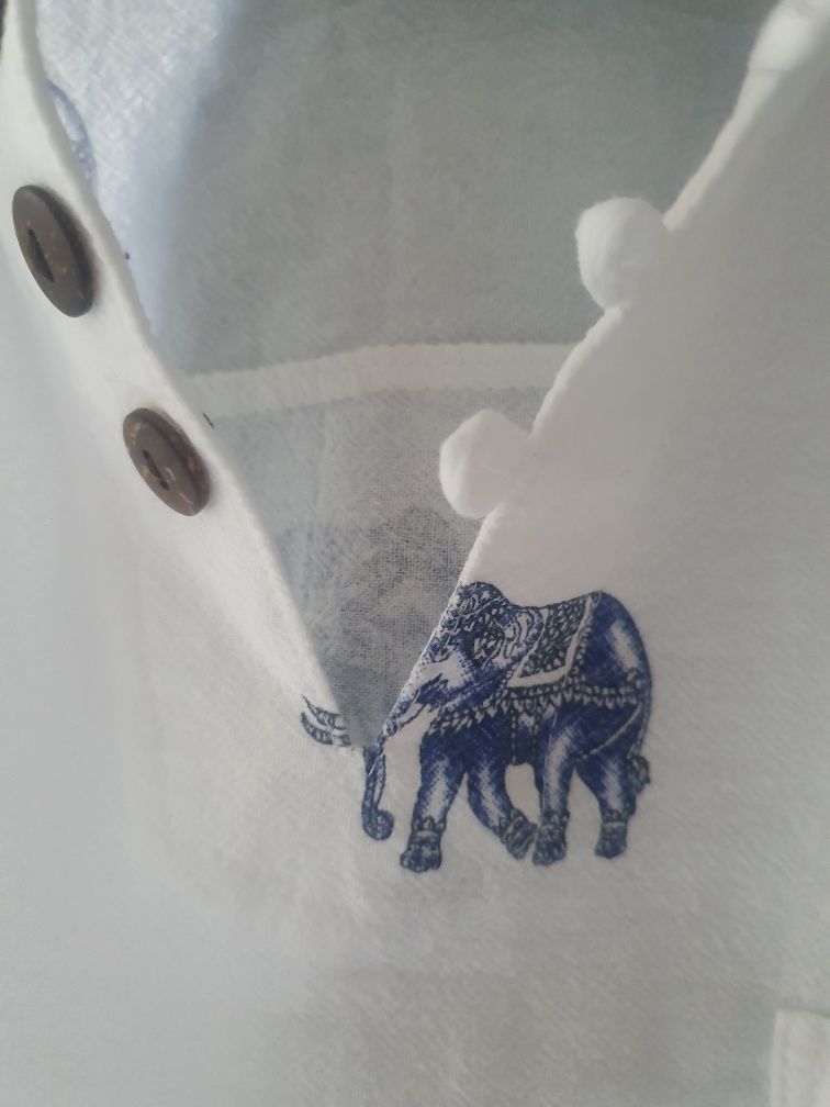Camasa bluza 100% bumbac, cu elefanti, Thailanda, masura L
