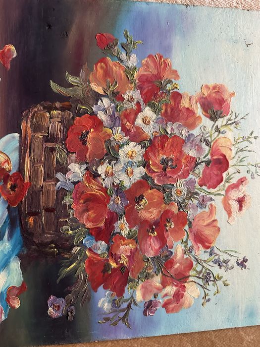 VANDUT - tablou cu maci pictat manual