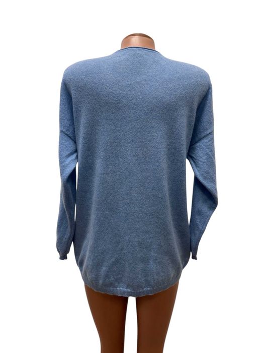 ATELIER размер XL дамски кашмирен пуловер 100% КАШМИР син